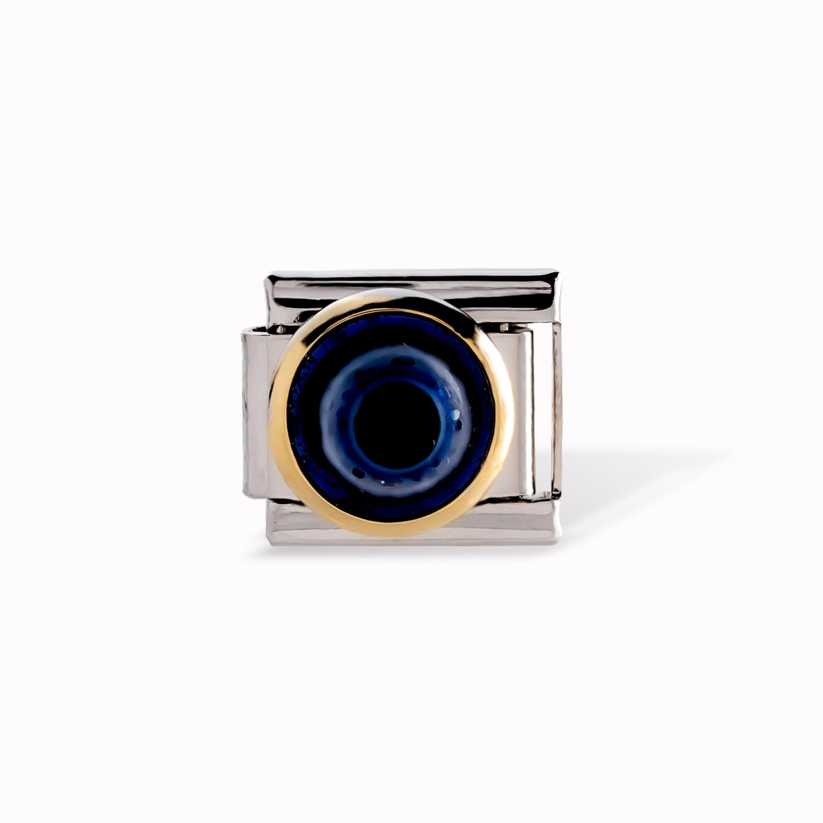 Charm eslabon italiano ojo con bisel liso 9x10mm