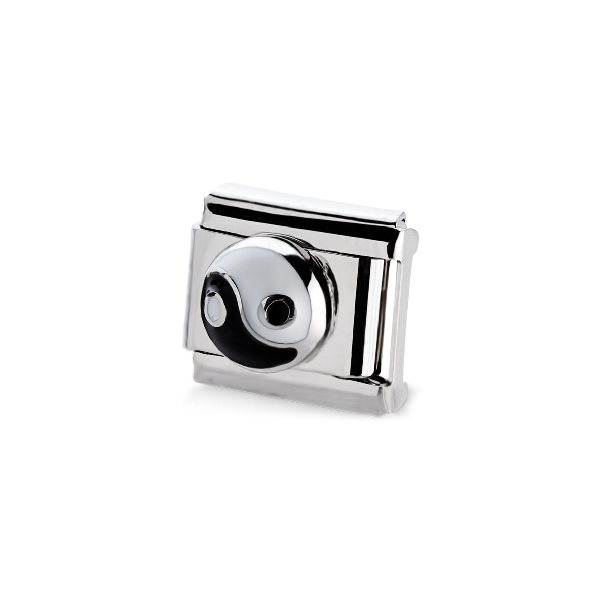 Eslabón italiano con yin yang esmaltado 11x9mm