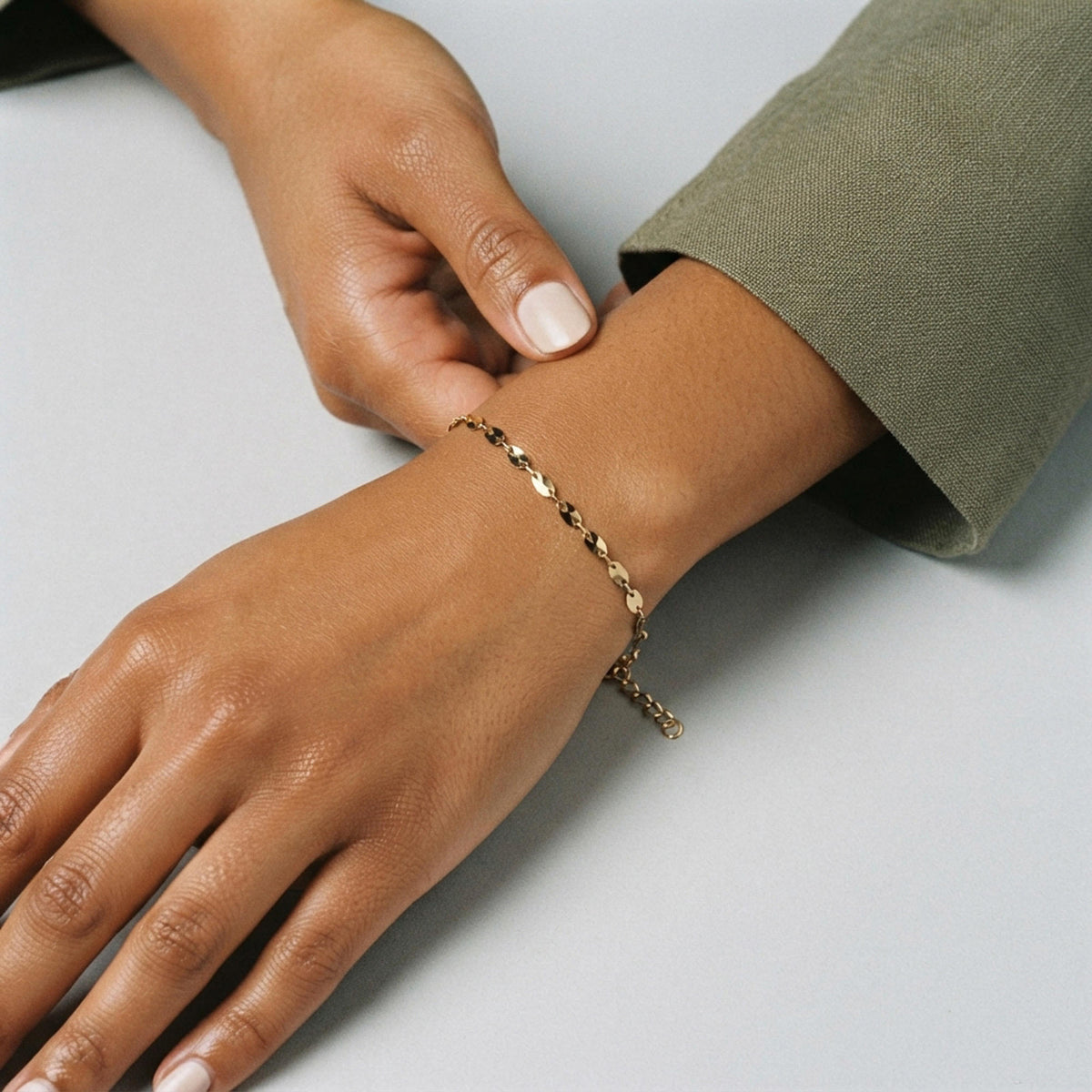 Pulsera de cadena estilo Singapur helicoidal 3mm con extension 17+3cm