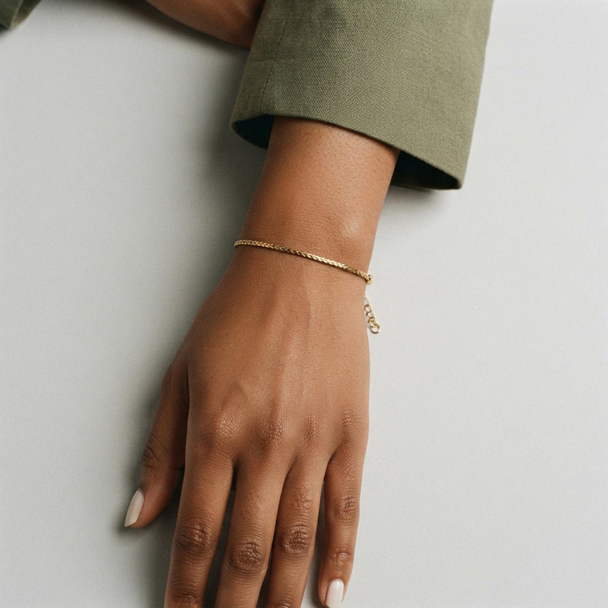 Pulsera de cadena estilo Singapur fina 2mm con extension 17+3cm