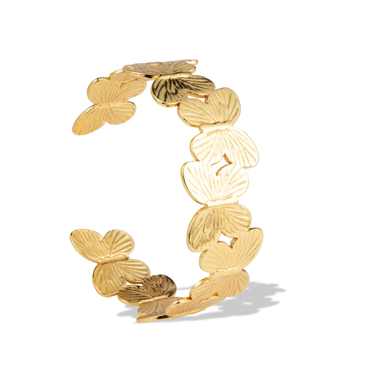Brazalete ajustable de mariposas texturizadas 20mm