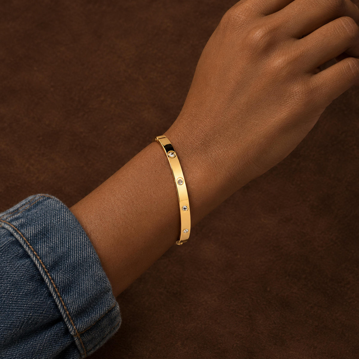 Brazalete con cristales incrustados 6cm