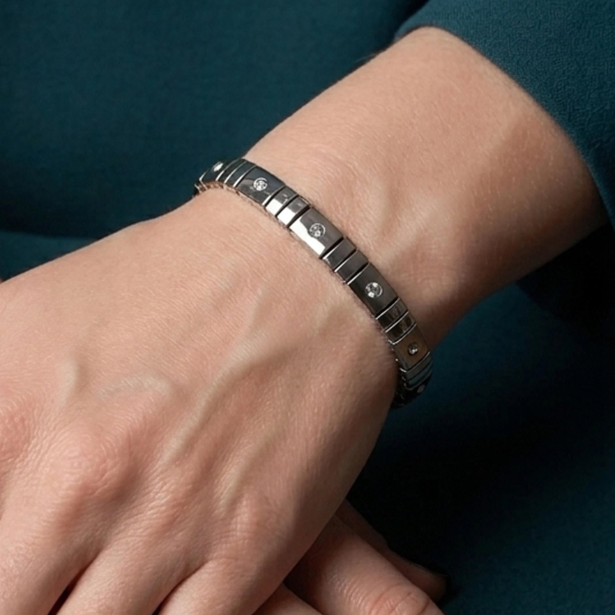 Brazalete ajustable de extensible cristal incrustado 7mm