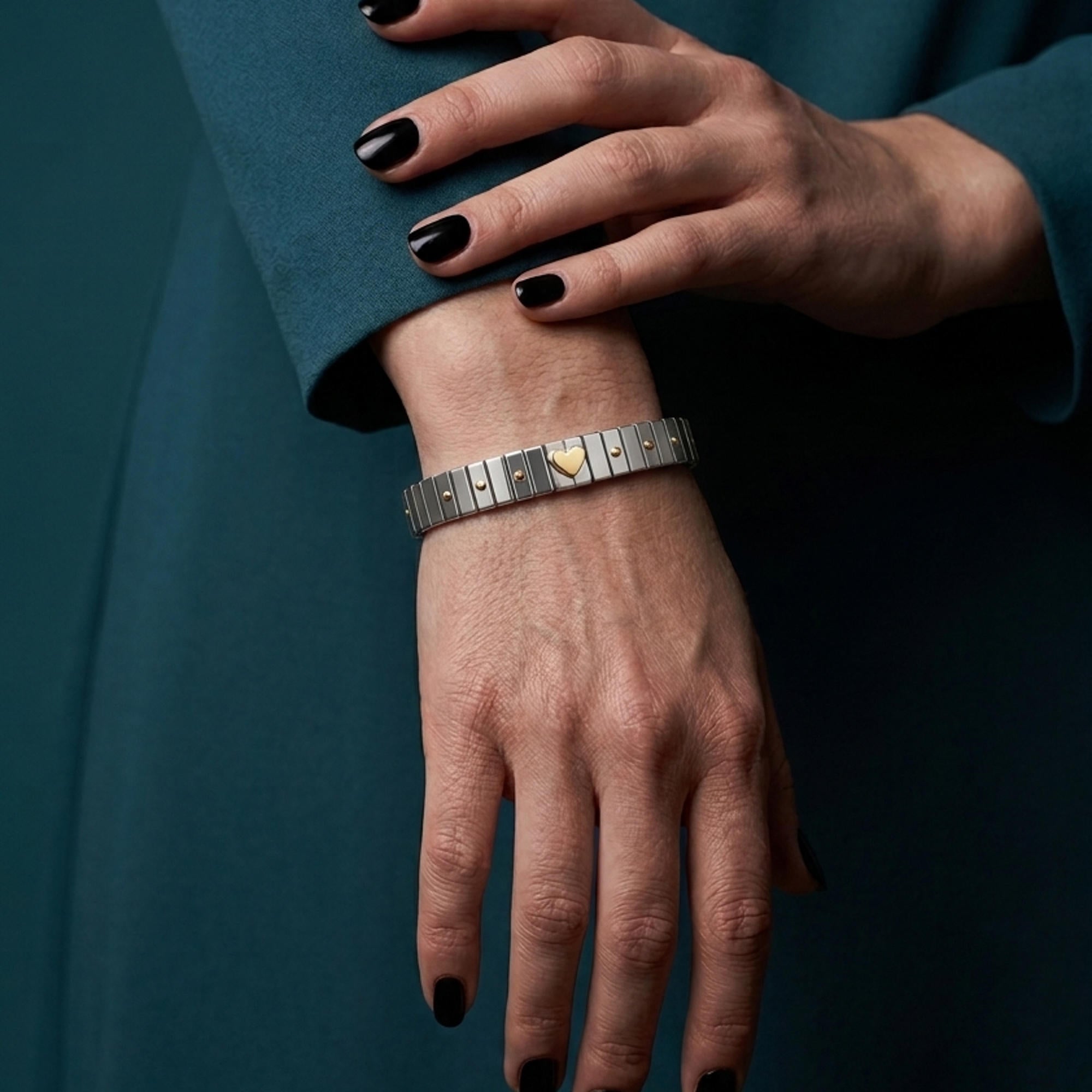 Brazalete ajustable de extensible con corazon 10mm