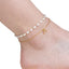 Tobillera con perlas y luna colgante 23cm