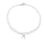 Tobillera con perlas y luna colgante 23cm