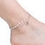 Tobillera con perlas y luna colgante 23cm