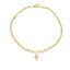 Tobillera de cadena doble con cruz colgante y cristal 23cm