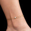 Tobillera doble corazon con cristal 23cm