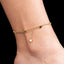 Tobillera doble estrellas y cristales 23cm