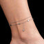Tobillera doble estrellas y cristales 23cm