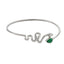 Brazalete de vibora con cristal verde 7cm