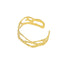 Brazalete Ajustable Irregular Martillado Dorado