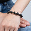 Pulsera balines gruesos 16cm negro