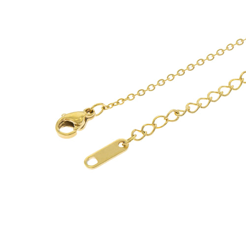 Collar de pasta coral con concha de mar 45-50cm