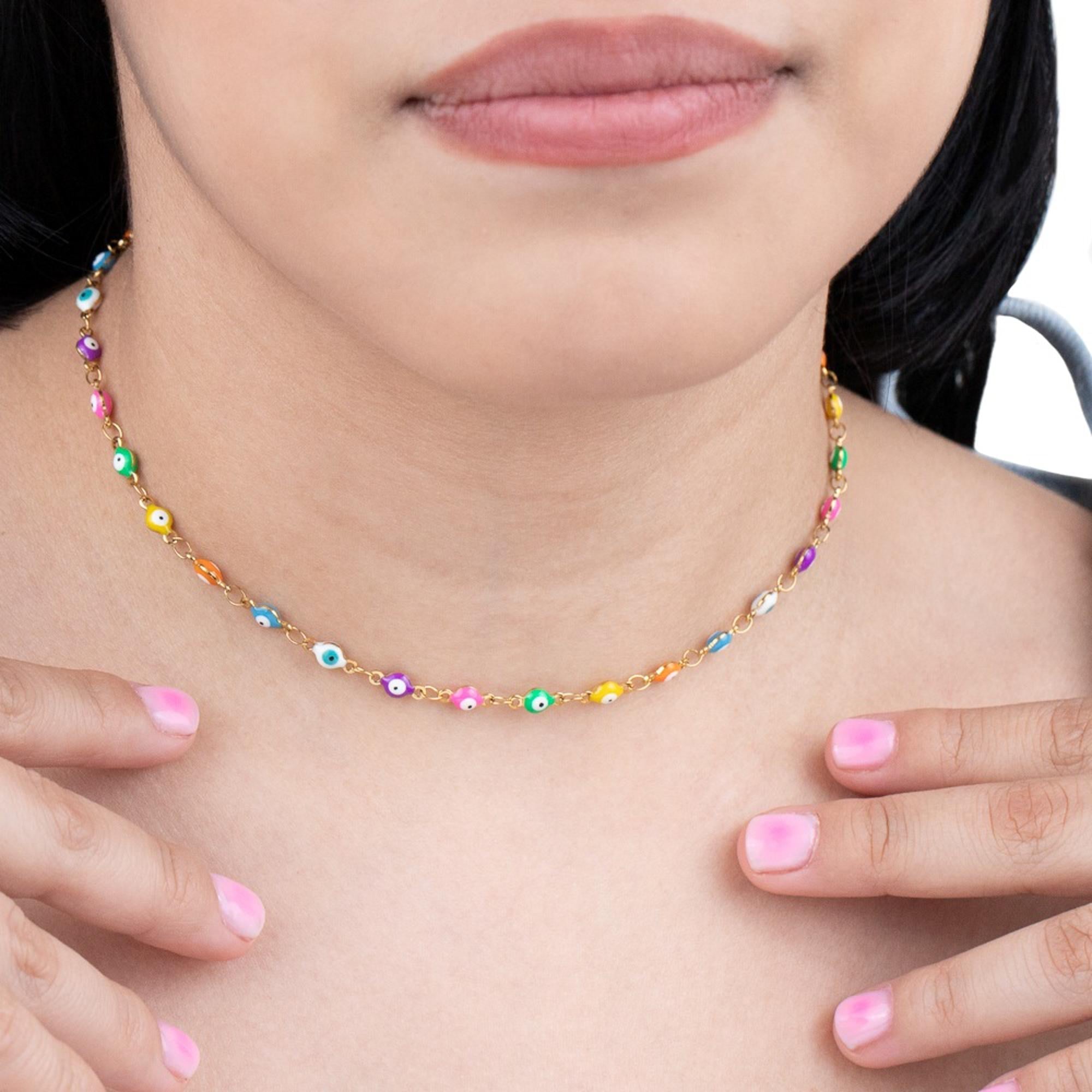 Collar de ojitos multicolor 37cm