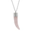 Collar cuarzo rosa colmillo 50cm