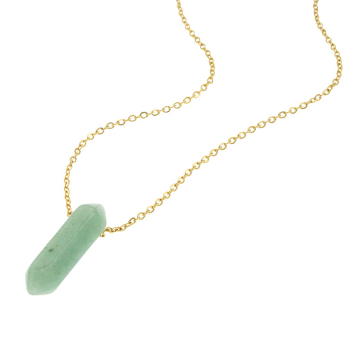 Collar piedra hexagonal jade 45cm