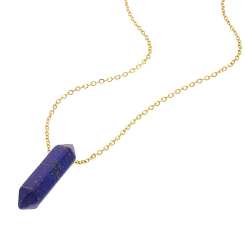 Collar piedra hexagonal lapizlazuli 45cm