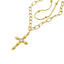 Collar doble cruz arroz cristal 40-45cm