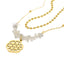 Collar doble piedras balines dije flor de la vida 46-50cm