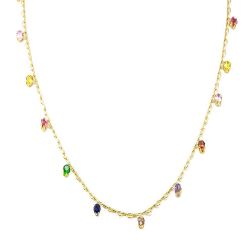 Collar sencillo con circonias multicolor 41cm