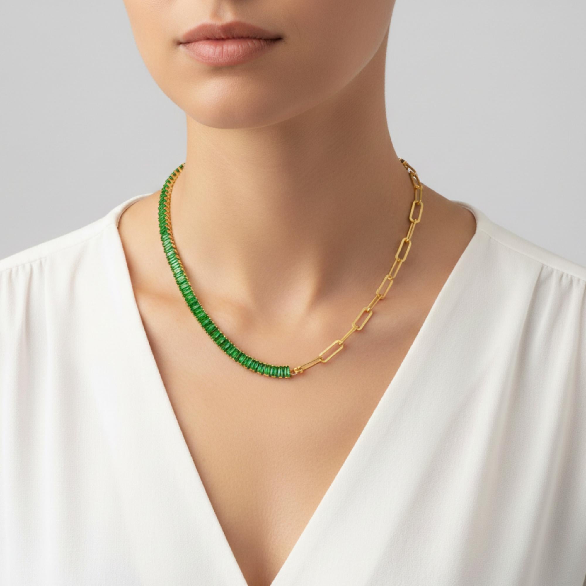 Collar con circonia baguette 45-50cm