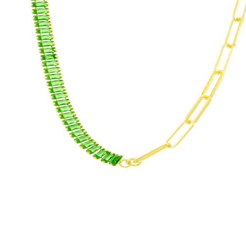 Collar con circonia baguette multicolor 45-50cm