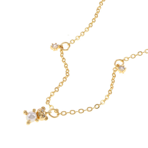 Collar Osito con Perla y Estrellas Circonias 45CM