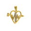 Dije corazon flecha cristal 24mm