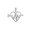 Dije corazon flecha cristal 24mm