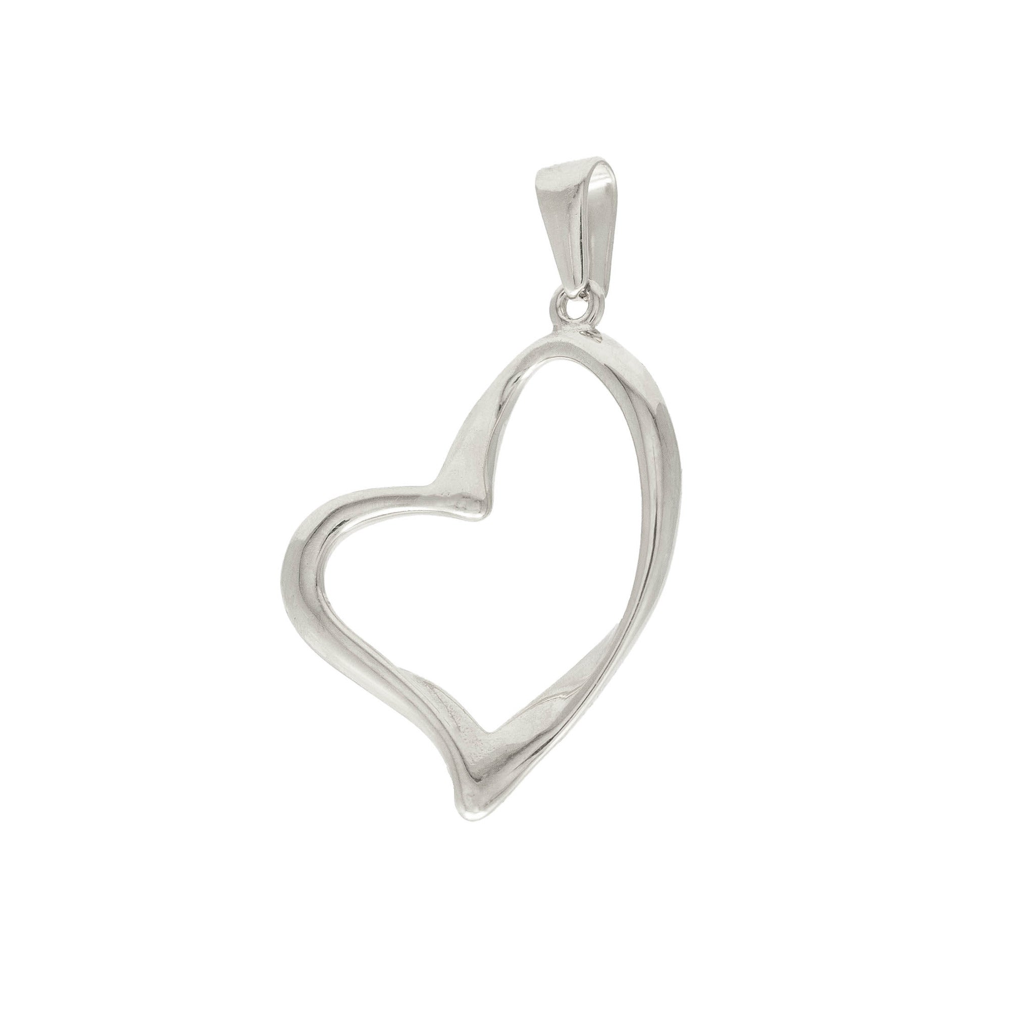 Dije Corazon Contorno 38MM Plateado
