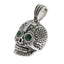 Dije calavera cristal esmeralda 26mm