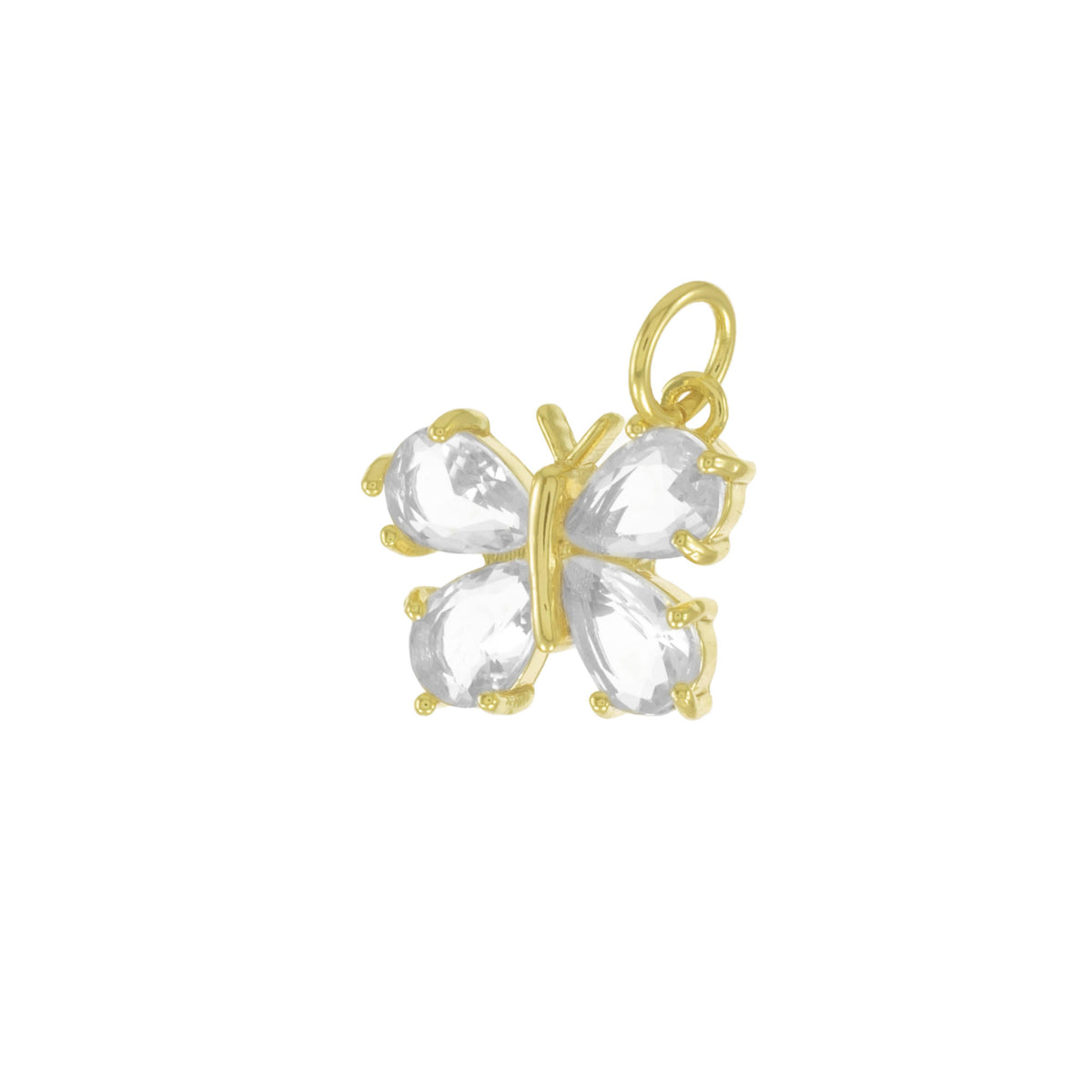 Dije de mariposa con circonias en gota 20mm