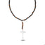Collar de Cruces con bola facetada y piedra natural 65-70cm