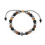 Pulsera ajustable de vinipiel con Cruces y piedra natural 8mm