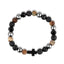 Pulsera ajustable de elastico con Cruces y piedra natural 8mm
