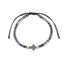 Pulsera de hilo ajustable con Cruz y piedra natural acerina 3mm