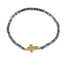 Pulsera de elastico ajustable con Cruz y piedra natural acerina 10mm