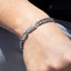 Pulsera doble estilo barbada y eslabon 20cm