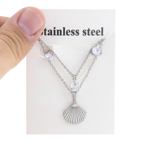 Juego circonias concha de mar 45cm