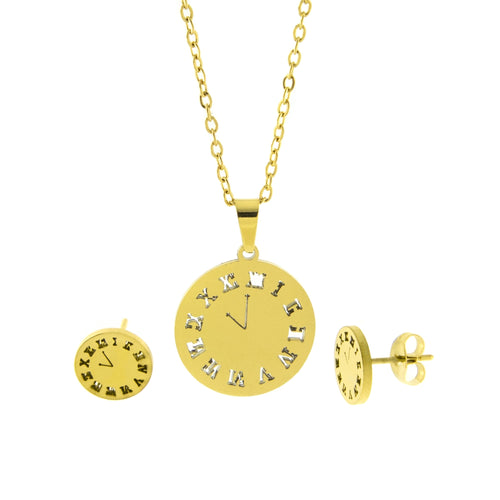 Juego reloj numeros romanos liso 45cm