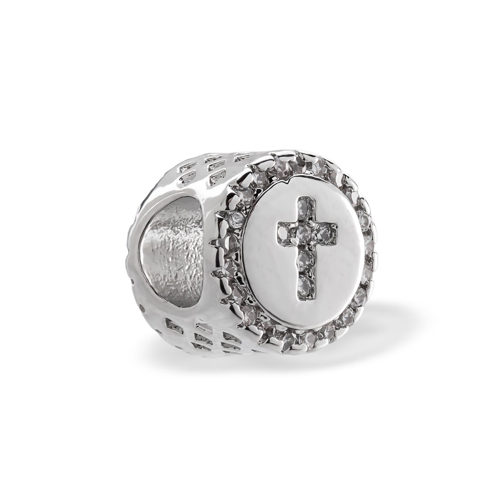 Charm cruz con circonias 9mm
