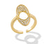Anillo ovalo hueco circonias ajustable