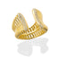 Anillo irregular acanalado circonias ajustable