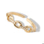 Anillo eslabones cadena circonias ajustable