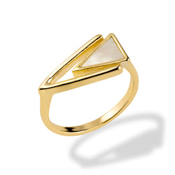 Anillo ajustable de triangulo madre perla 10mm