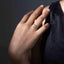 Anillo entrelazado circonias corazon colgante 4mm