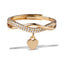 Anillo entrelazado circonias corazon colgante 4mm