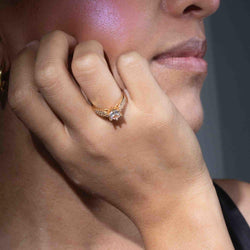 Anillo solitario con circonia redonda 8mm